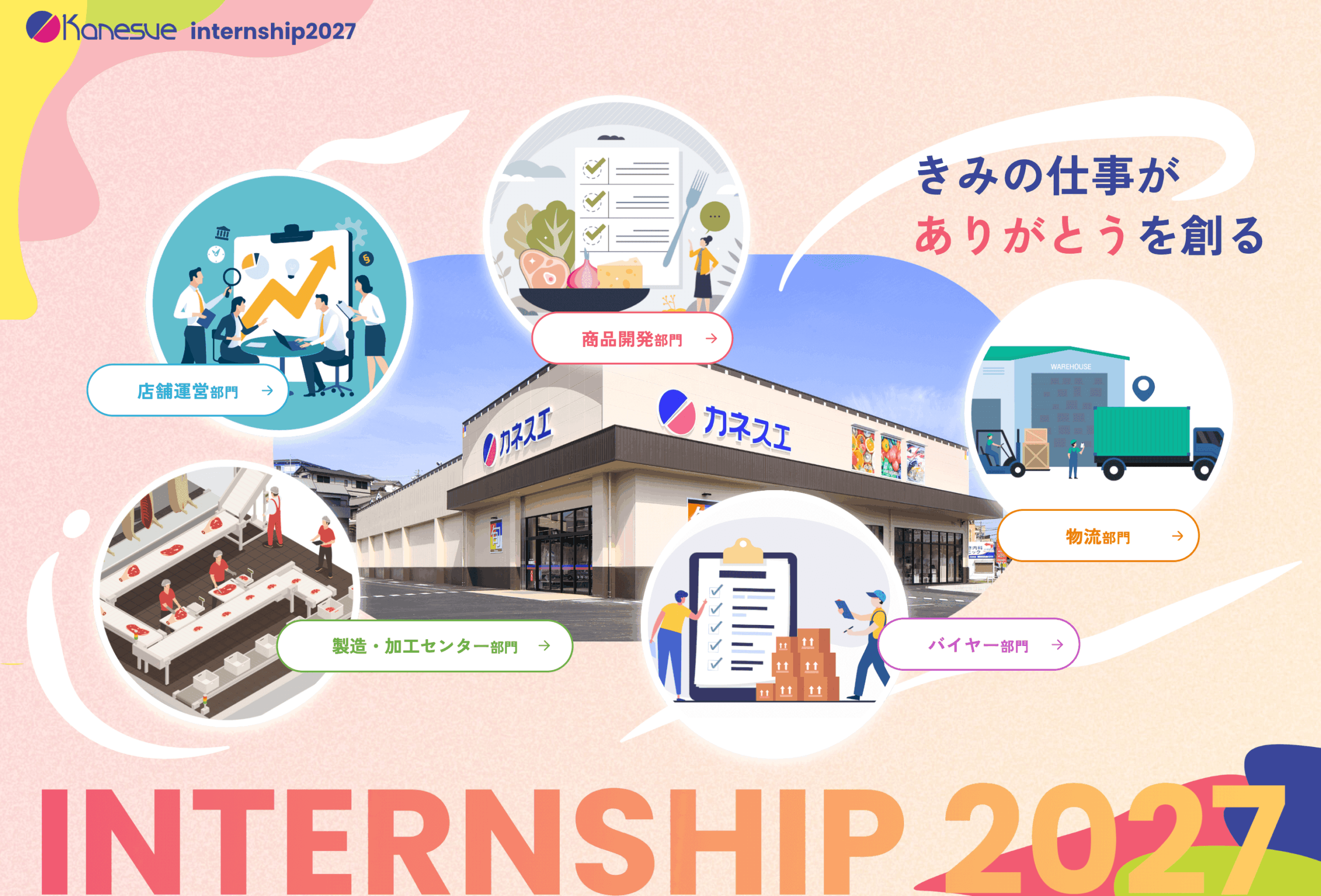 カネスエ様 インターンシップLP